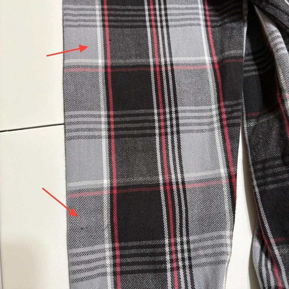 Top Mount Mens Full Zip Snap Grappler Flannel Shirt Size L Black Red Plaid Biker